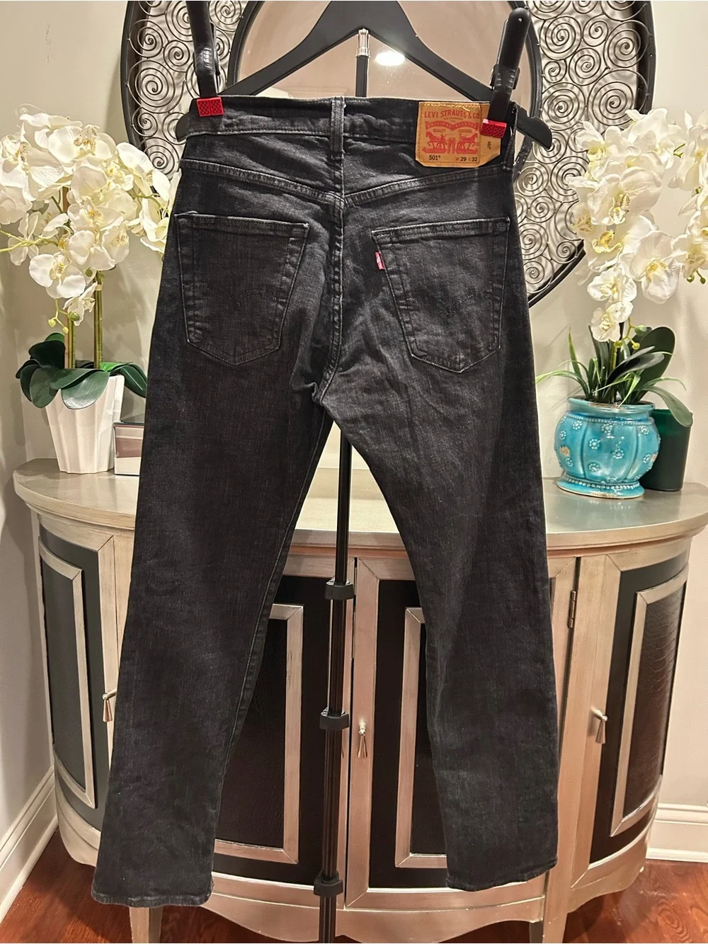 Levi's Black Straight Button-Fly Jeans